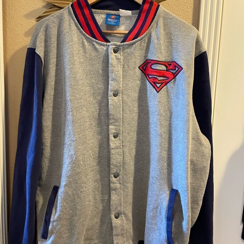 DC Comics Superman Snap Up Sweatshirt Jacket Mens XL